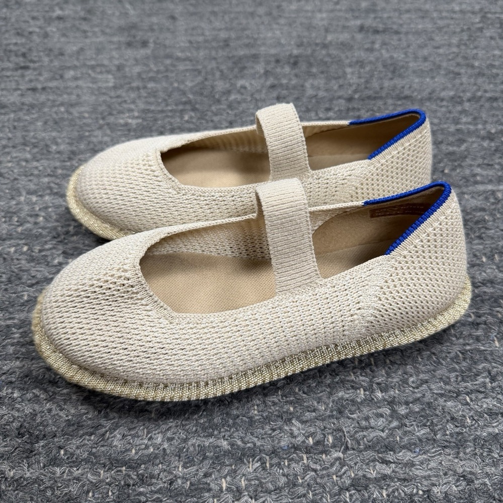 Rothys Mini Mary Jane Kids 13 Opal Raffia Knit Washable Cream Event Resort Beach